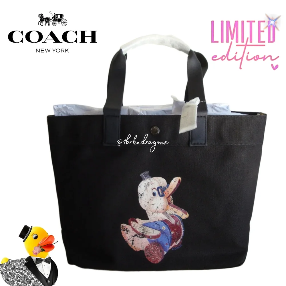 NWT Limited Edition Coach Tote Scribble Ducky Large Shoulder Bag Rare - Picture 8 of 16